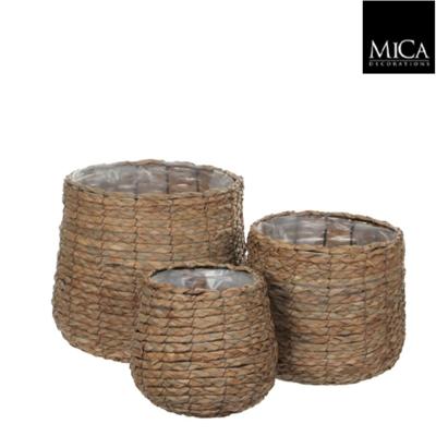 Mand rond lichtbruin h26xd26 cm Mica Decorations - Mica decorations