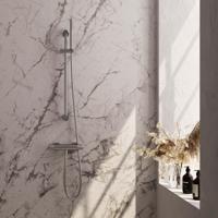 Douchekraanset Brauer Brushed Carving Opbouw Met Glijstang En Staafhanddouche Geborsteld RVS Brauer - thumbnail