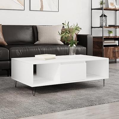 Salontafel 104x60x35 cm bewerkt hout wit