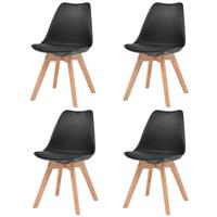 Eetkamerstoelen 4 st kunststof zwart - thumbnail