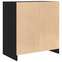 Dressoir Zwart Eiken 70x41x75 cm Bewerkt Hout - thumbnail