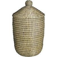 Mand Noos met deksel - zwart/groen - 34xØ26 cm - thumbnail