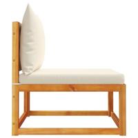 Tuinbank zonder armleuningen met kussens massief acaciahout - thumbnail