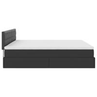 Bed poef met matrassen en LED's 160x200cm kunstleer zwart - thumbnail