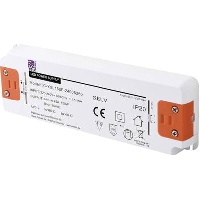 TRU COMPONENTS TC-YSL150F-24006250 LED-transformator Constante spanning 150 W 6.25 A 24 V/DC Geschikt voor meubels, Overspanning, Montage op ontvlambare