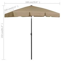 Strandparasol 180x120 cm taupe - thumbnail