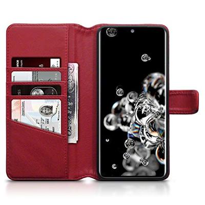 Qubits - luxe echt lederen wallet hoes - Samsung Galaxy S20 Ultra - Rood Qubits - luxe echt lederen wallet hoes - Samsung Galaxy S20 Ultra - Rood