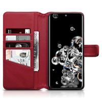 Qubits - luxe echt lederen wallet hoes - Samsung Galaxy S20 Ultra - Rood - thumbnail