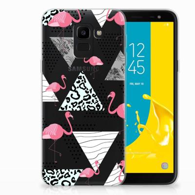 Samsung Galaxy J6 2018 | TPU Hoesje | Flamingo Triangle Samsung Galaxy J6 2018 | TPU Hoesje | Flamingo Triangle