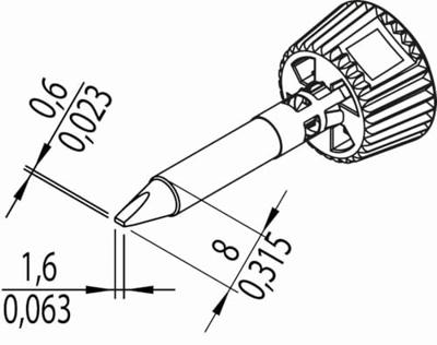 Ersa 0142CDLF16/SB Soldeerpunt Beitelvorm Grootte soldeerpunt 1.60 mm Inhoud: 1 stuk(s)