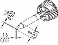 Ersa 0142CDLF16/SB Soldeerpunt Beitelvorm Grootte soldeerpunt 1.60 mm Inhoud: 1 stuk(s) - thumbnail