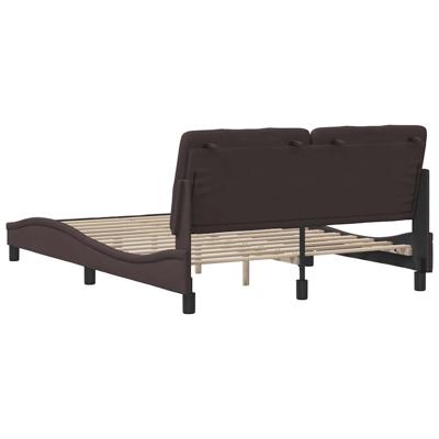 Bedframe zonder matras stof donkerbruin 140x190 cm