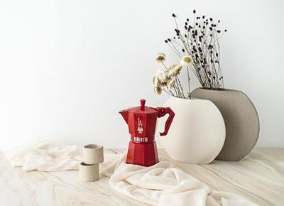 Percolator Bialetti MOKA EXCLUSIVE Rood Aluminium 3 Koppar