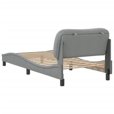Bedframe zonder matras 90x200 cm stof lichtgrijs