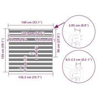 VidaXL Zebra rolgordijn 140x150 cm stofbreedte 135,9cm polyester wit - thumbnail