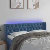 Hoofdbord LED 147x16x78/88 cm fluweel donkerblauw - thumbnail