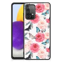 Samsung Galaxy A72 (5G/4G) Bloemen Hoesje Butterfly Roses - thumbnail