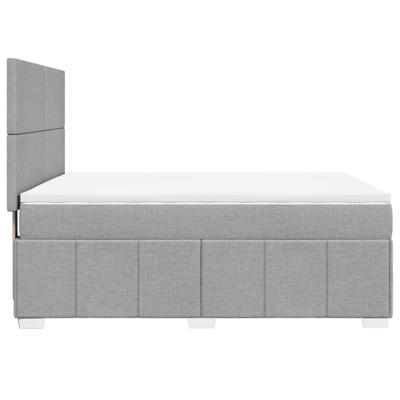 Boxspring met matras stof lichtgrijs 160x200 cm