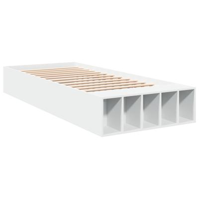 Bedframe bewerkt hout wit 100x200 cm - thumbnail