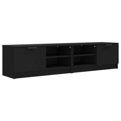Tv-meubels 2 st 80x35x36,5 cm bewerkt hout zwart