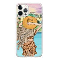 iPhone 12 Pro Max siliconen hoesje - Sunset girl - thumbnail