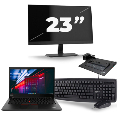 Lenovo ThinkPad T490 - Intel Core i5-8e Generatie - 14 inch - 16GB RAM - 256GB SSD - Windows 11 Home + 1x 23 inch Monitor