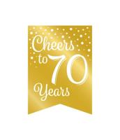 Verjaardagsslinger Vaandel 70 Jaar Goud/Wit (6m) - thumbnail