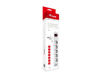 Equip 245554 245554, 1.8 m, Indoor, Type F, Type F (CEE 7/4), 1.5 mm², Plastic