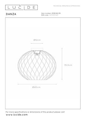 Lucide DANZA - Plafonnière - Ø 40 cm - 1xE27 - Zwart