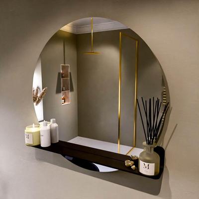 MONDIAZ SPOT spiegel rond 90cm met Spiegelplanchet kleur Urban.