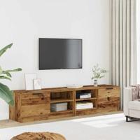 Tv-meubels 2 st 80x35x36,5 cm bewerkt hout oud houtkleurig - thumbnail