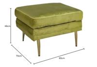 Nohr Hocker 'Tylan' Velvet, kleur Groen - thumbnail