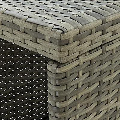 Bartafel met opbergrek 120x60x110 cm poly rattan grijs Bartafel met opbergrek 120x60x110 cm poly rattan grijs