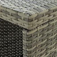 Bartafel met opbergrek 120x60x110 cm poly rattan grijs - thumbnail