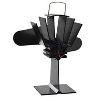 VidaXL Kachelventilator met 2 vinnen zwart - thumbnail