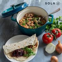 Sola Braadpan met deksel - Blauw - ø 24 cm / 3.5 liter - thumbnail