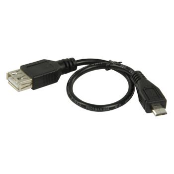 Valueline Vlcp60570b02 Usb 2.0 Usb Micro B Mannelijk - Usb A Vrouwelijk Adapter Kabel 0,20 M Zwart