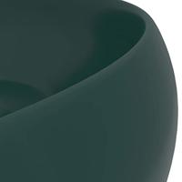 VidaXL Wastafel rond 40x15 cm keramiek mat donkergroen - thumbnail
