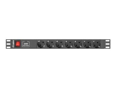 Lanberg PDU-07F-0200-BK energiedistributie 7 AC-uitgang(en) 1U Zwart