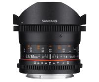 SAMYANG 13012T3.1N 12 mm T3.1 VDSLR ED AS NCS lens voor aansluiting fisheye Nikon zwart - thumbnail