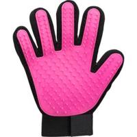 Trixie vachtverzorgingshandschoen mesh-materiaal / tpr roze / zwart - thumbnail
