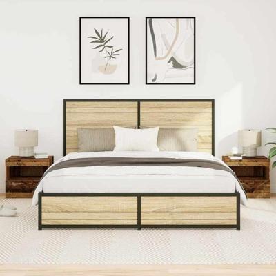 Nachtkastje 2 pcs Oud hout 50 x 40 x 45 cm Bewerkt hout