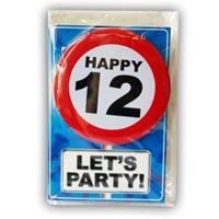 Happy Age Kaart Button - 12 Jaar - thumbnail