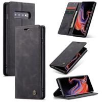 CaseMe-013 multifunctionele Retro Frosted horizontale Flip leren Case voor Galaxy S10 Plus met kaartslot & houder & portemonnee (zwart) - thumbnail