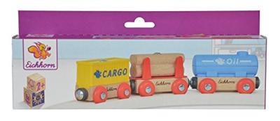 Jonotoys Eichhorn 3 houten wagons met magneten