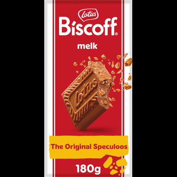 Lotus Biscoff speculoos chocoladereep melk crunchy 180 g bij Jumbo Lotus Biscoff speculoos chocoladereep melk crunchy 180 g bij Jumbo
