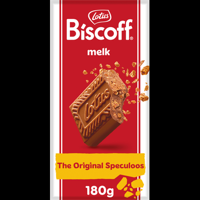 Lotus Biscoff speculoos chocoladereep melk crunchy 180 g bij Jumbo - thumbnail