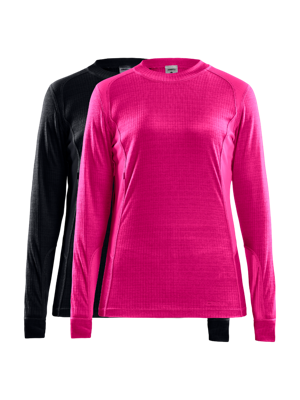 2-Pack Core Thermoshirt Lange mouw Dames - Warm thermisch ondergoed Ronde hals - Thermotrui