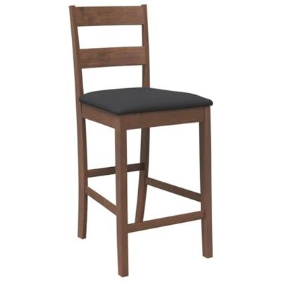 Barkrukken met kussens 2 st massief hout rubber bruin