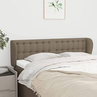 Hoofdbord met randen 147x23x78/88 cm stof taupe